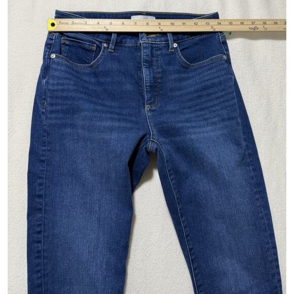 LOFT Curvy Skinny Jeans Size 27 Mid Rise Dark Wash Stretch Denim - Picture 7 of 7